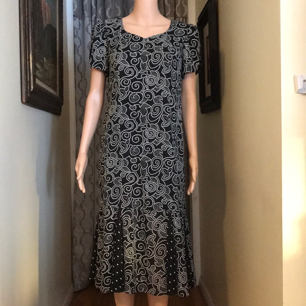 Liberty House Black & White Paisley Dress Size 6